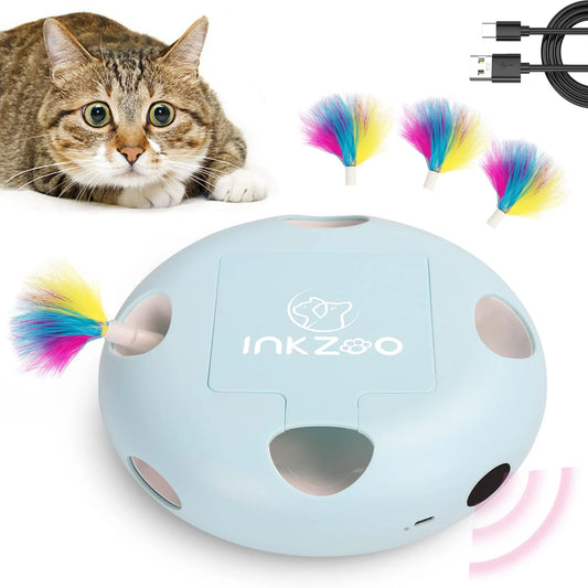 INKZOO Interactive Cat Toys – Smart 7-Hole Mice Whack-A-Mole Game for Indoor Cats, Engaging Kitten Toy for Fun Playtime