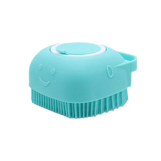 Silicone Dog & Cat Shower Brush – Pet Shampoo Dispenser, Massager, and Bath Brush for Grooming and Washing