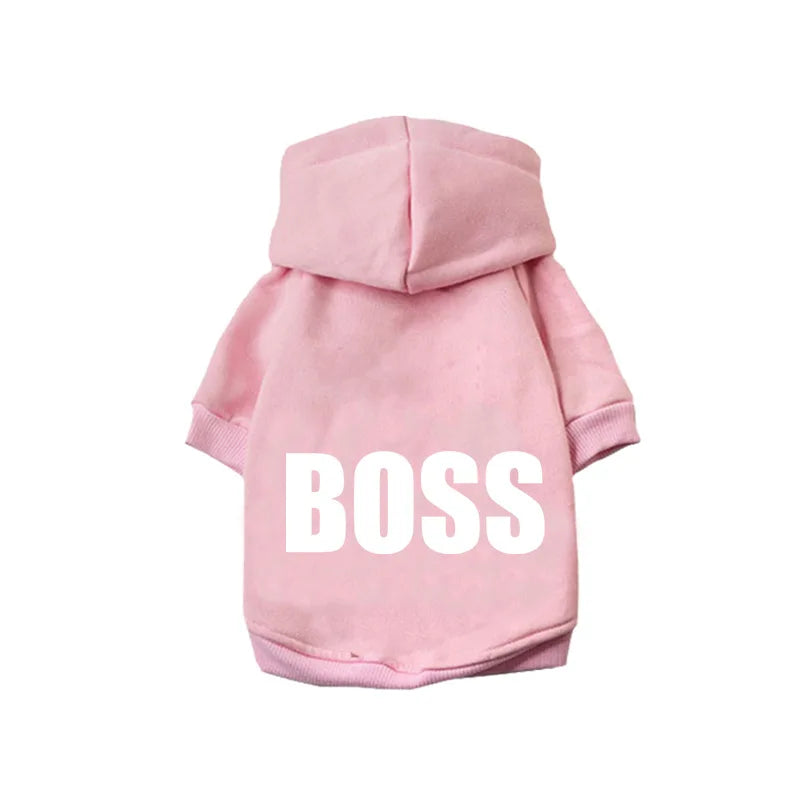 Fashion Boss Pet Hoodie: Cozy, Windproof Jacket for Dogs & Cats – Trendy Sweatshirt for Puppies & Pitbulls