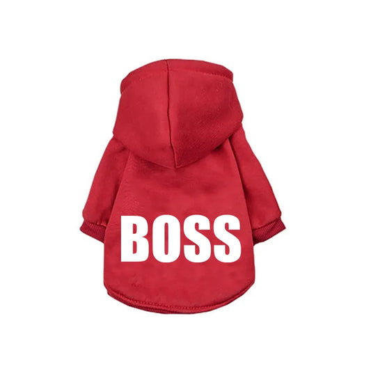 Fashion Boss Pet Hoodie: Cozy, Windproof Jacket for Dogs & Cats – Trendy Sweatshirt for Puppies & Pitbulls