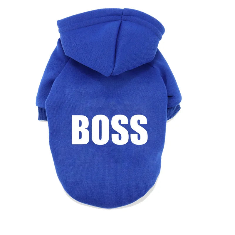 Fashion Boss Pet Hoodie: Cozy, Windproof Jacket for Dogs & Cats – Trendy Sweatshirt for Puppies & Pitbulls