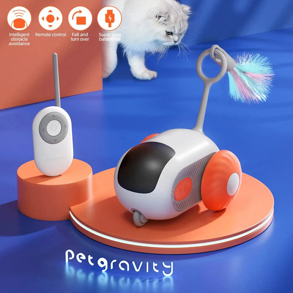 Interactive Smart Cat Toy Car – Automatic Rolling Ball with Remote Control, Engaging Indoor Toy for Cats and Kittens, Fun Pet Accessories