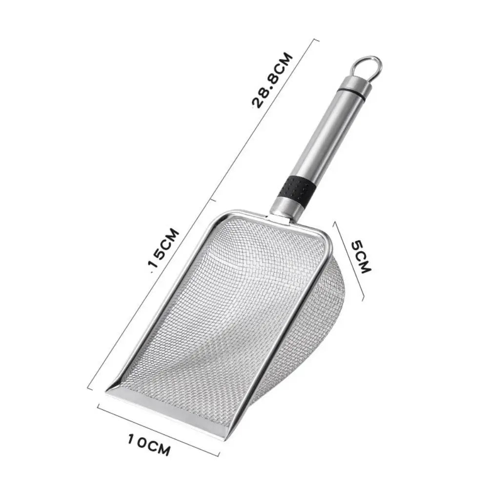 Durable Metal Cat Litter Scoop – Aluminum Alloy Pet Cleaning Tool with Stainless Steel Handle for Poop Shoveling