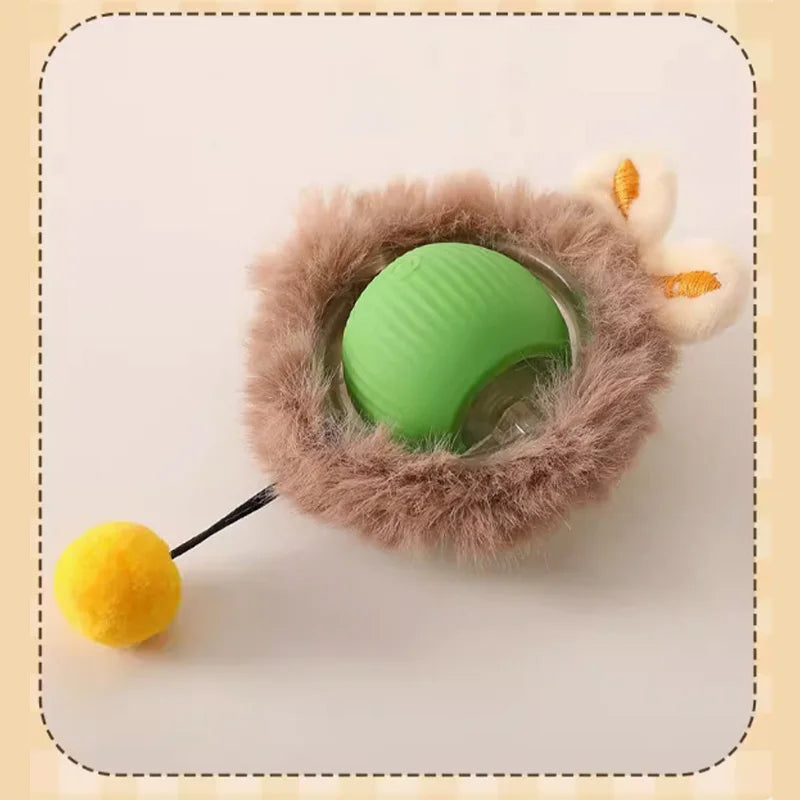 Intelligent Automatic Rolling Cat Toy – USB Rechargeable Ball with Rope and Sound, Home Pet Soothing and Entertainment Supplies