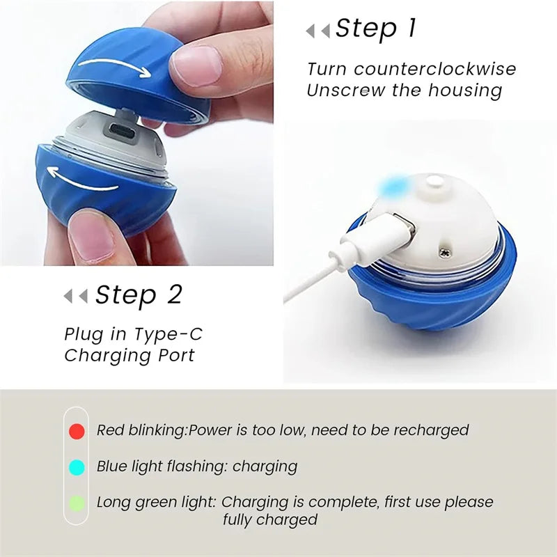 Interactive Smart Dog Toy Ball – USB Rechargeable Electronic Pet Ball with Automatic Bouncing Motion, Fun Gift for Puppies and Cats